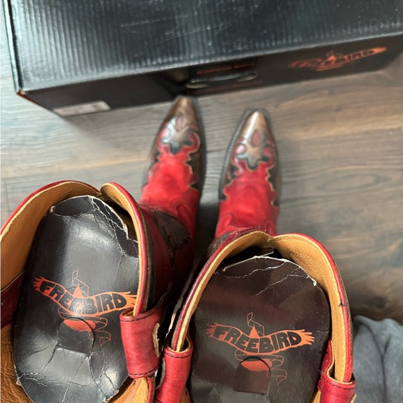 NIB Freebird “Willie” red leather boots size 8 - Picture 7 of 16
